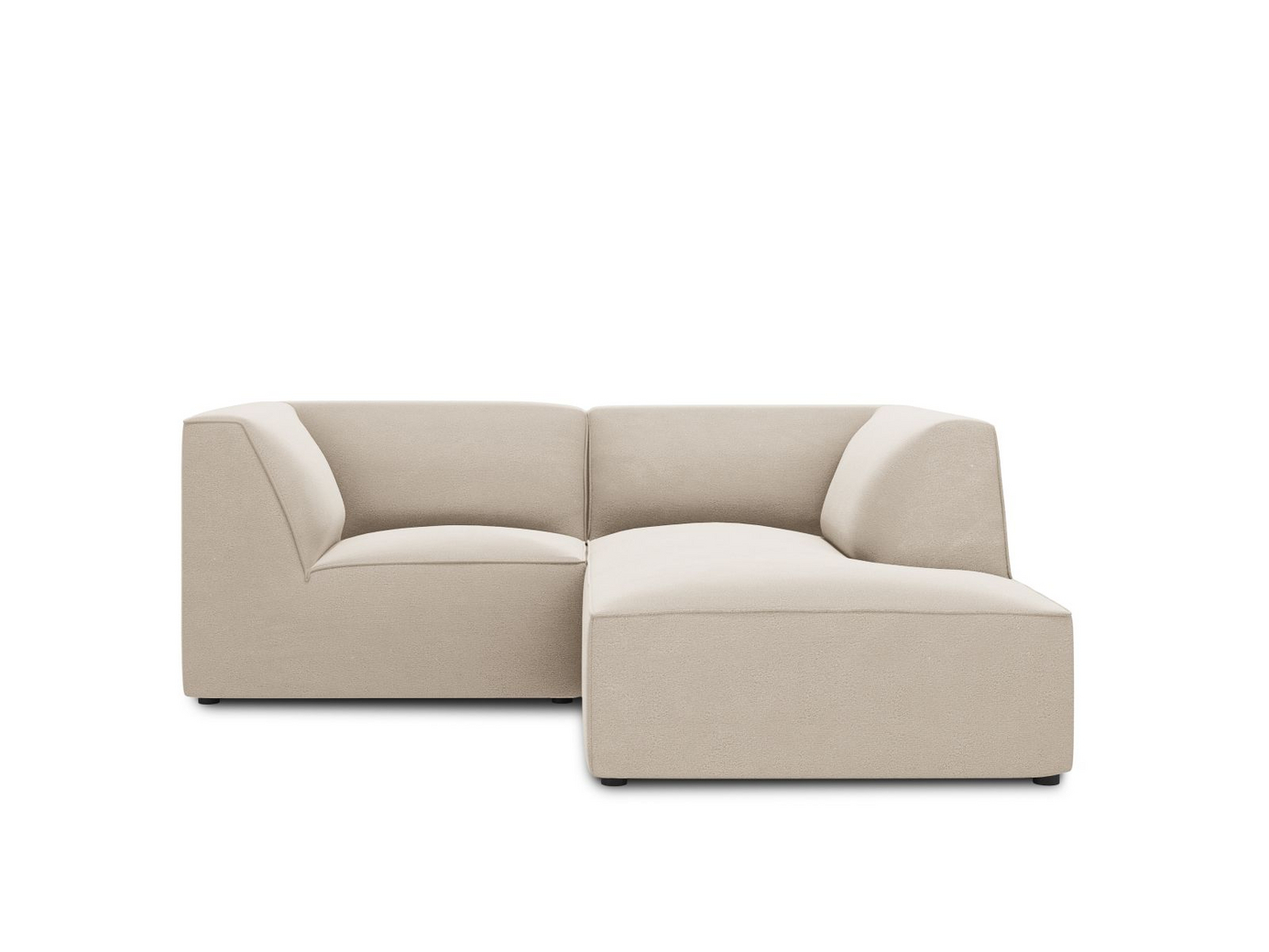 Cosmopolitan Design oikeakätinen samettimoduulikulmasohva, "Siena", 3-istuttava, 186 × 180 × 69 cm, Salvador, mustat muovijalat, Variant RC_S_44