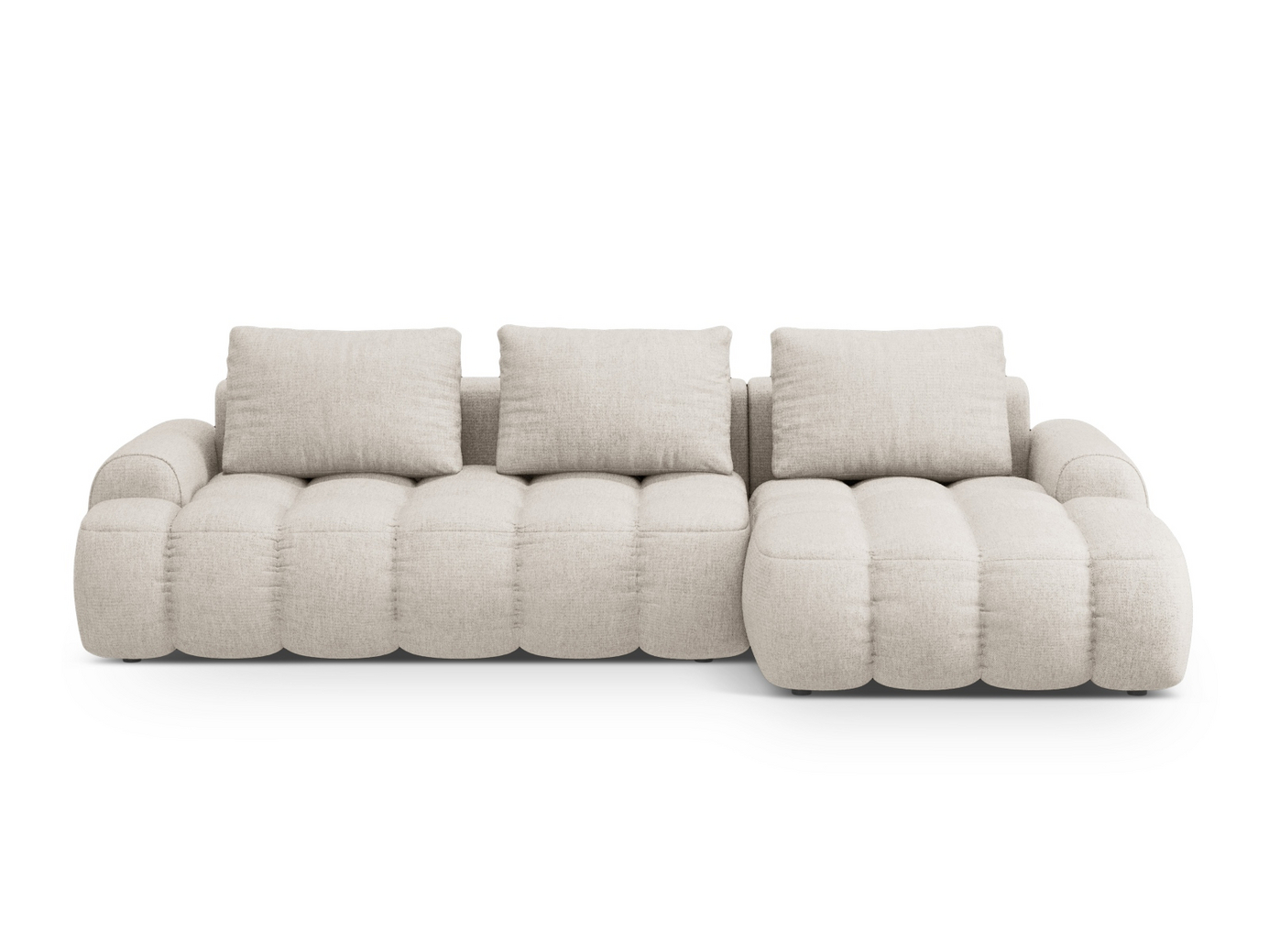 Cosmopolitan Design oikeakätinen kulmavuodesohva säilytystilalla, "Linz", 3-istuttava, 275 × 142 × 84 cm, Sorella, mustat muovijalat, Variant RCF_193