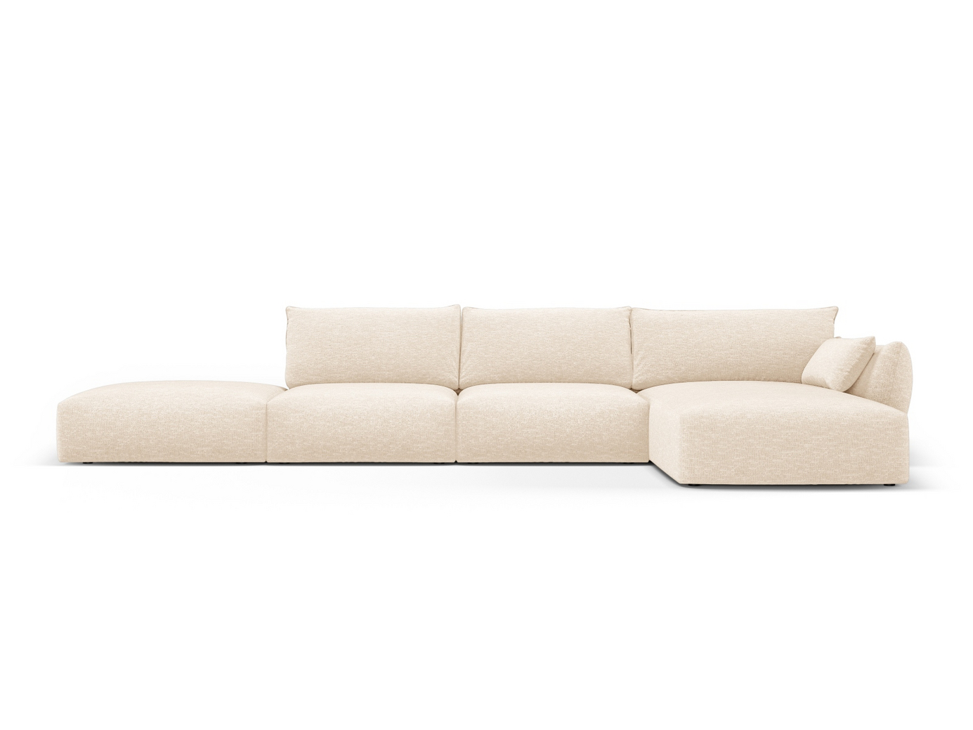 Cosmopolitan Design oikeakätinen kulmasohva, "Matera", 5-istuttava, 364 × 171 × 85 cm, Haga, mustat muovijalat