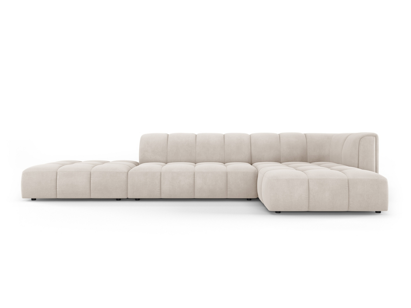 Cosmopolitan Design oikeakätinen moduulikulmasohva, "Moritz", 5-istuttava, 323 × 160 × 70 cm, Rebel, mustat muovijalat