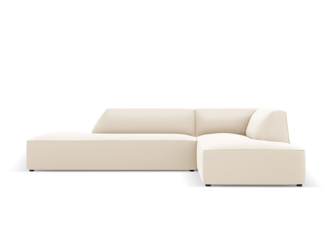 Cosmopolitan Design oikeakätinen keinonahkamoduulikulmasohva, "Siena", 4-istuttava, 273 × 180 × 69 cm, Pacifico, mustat muovijalat