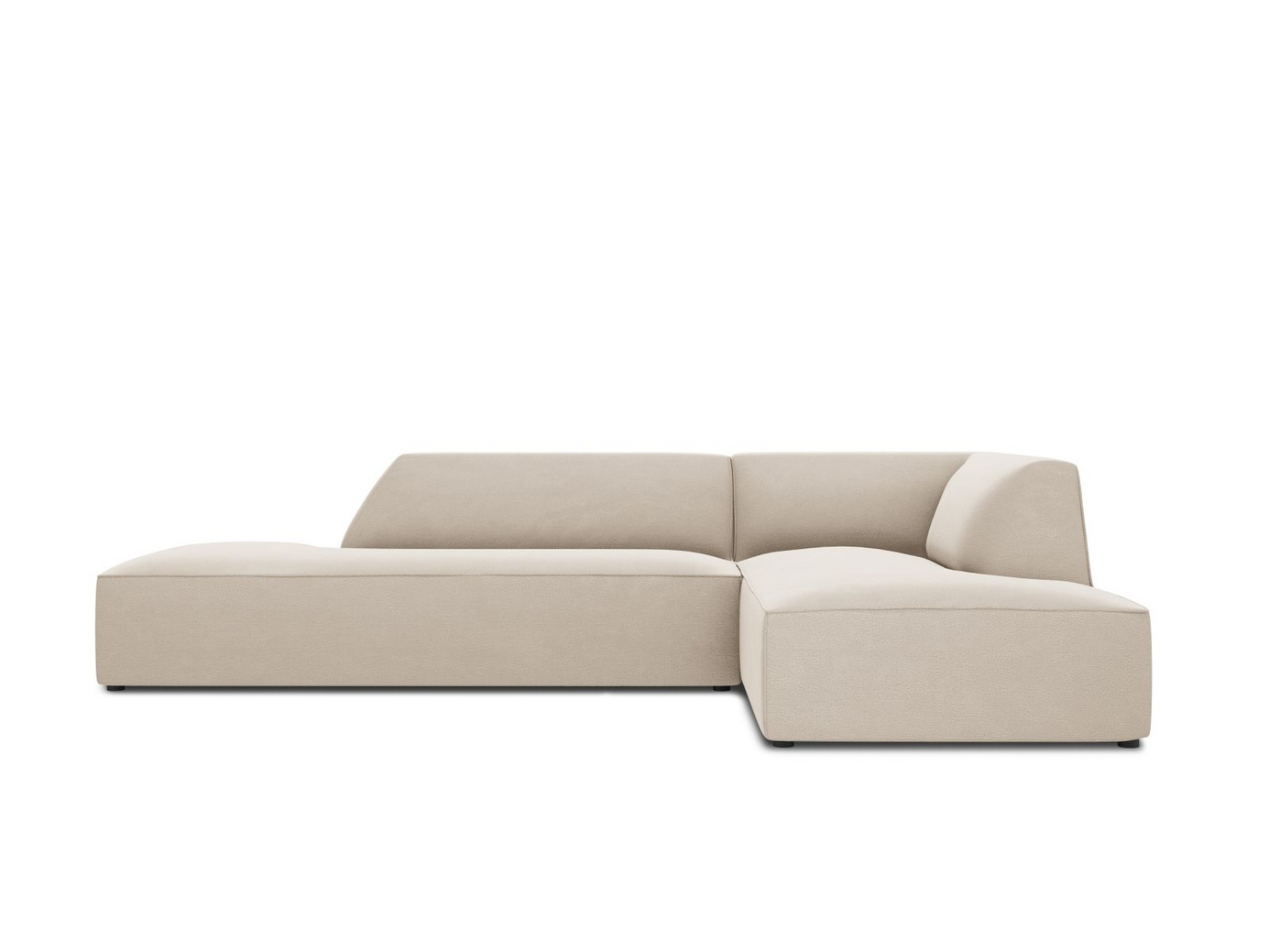 Cosmopolitan Design oikeakätinen samettimoduulikulmasohva, "Siena", 4-istuttava, 273 × 180 × 69 cm, Salvador, mustat muovijalat, Variant RCO_44