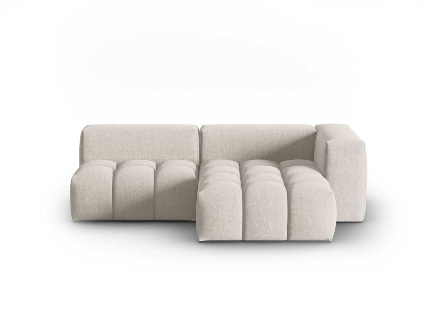 Cosmopolitan Design oikeakätinen moduulikulmasohva, "Verona", 3-istuttava, 205 × 145 × 70 cm, Sorella, mustat muovijalat