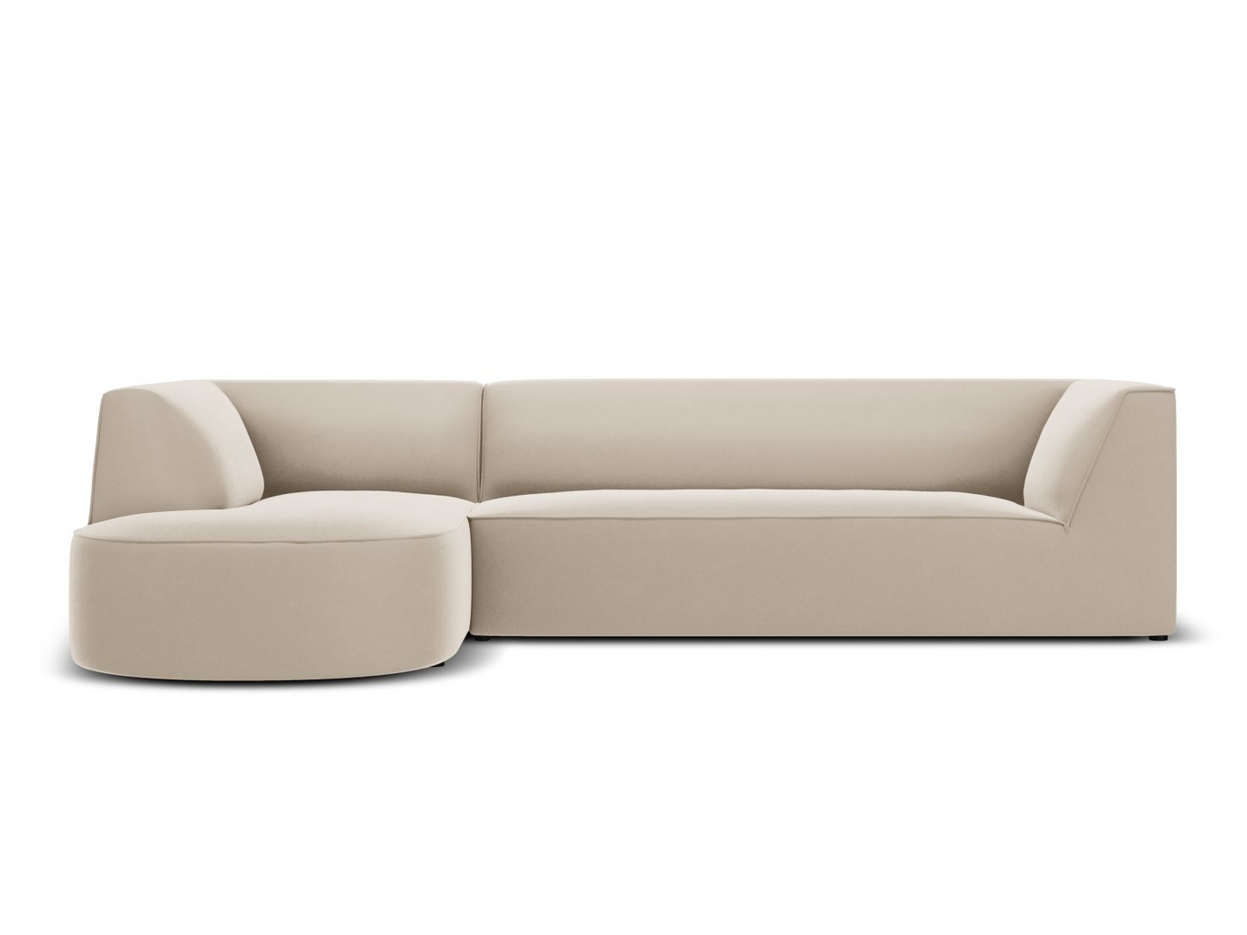 Cosmopolitan Design vasenkätinen samettimoduulikulmasohva, "Siena", 4-istuttava, 273 × 180 × 69 cm, Salvador, mustat muovijalat, Variant RLC_M_44