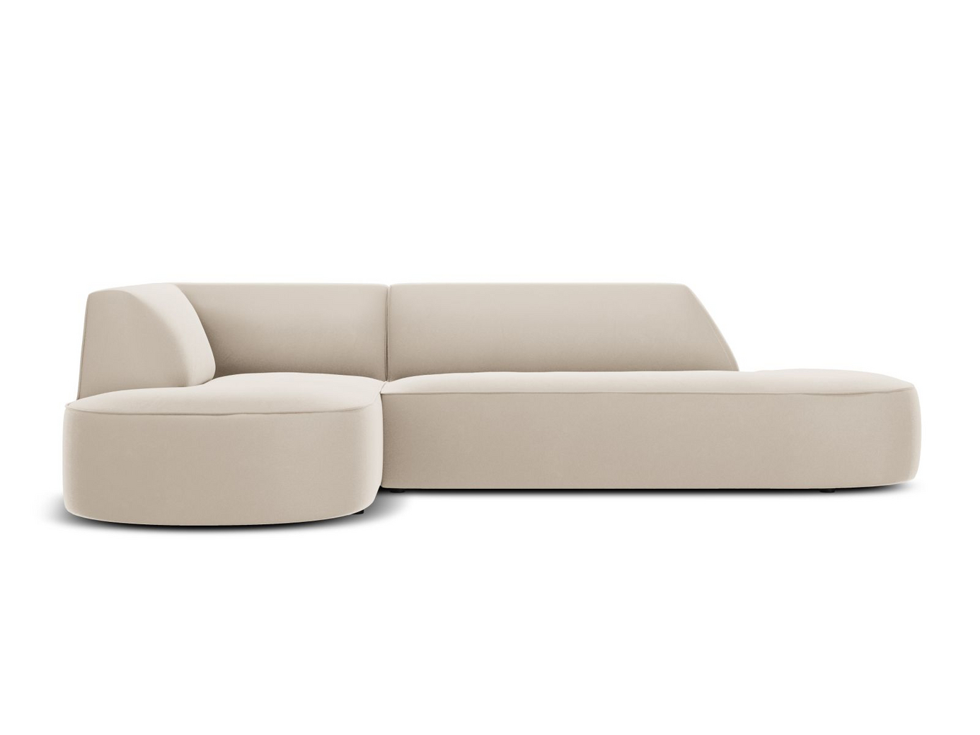 Cosmopolitan Design vasenkätinen samettimoduulikulmasohva, "Siena", 4-istuttava, 273 × 180 × 69 cm, Salvador, mustat muovijalat, Variant RLCO_44