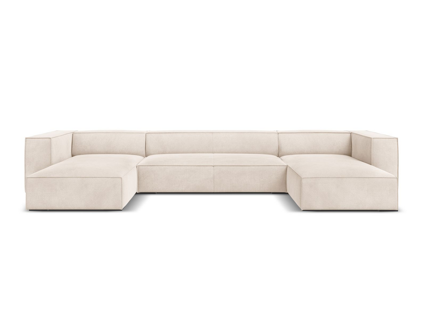 Cosmopolitan Design panoraamasohva, "Turin", 6-istuttava, 375 × 173 × 68 cm, Rosario, mustat pyökkijalat