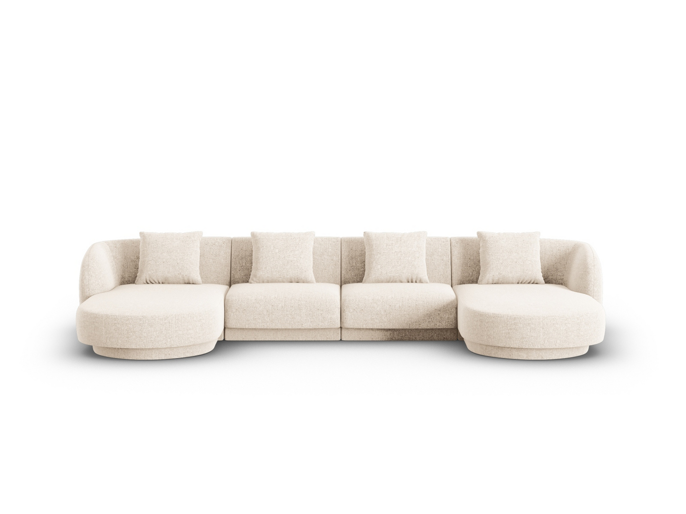 Cosmopolitan Design panoraamasohva, "Tulum", 5-istuttava, 330 × 156 × 70 cm, Haga, mustat muovijalat