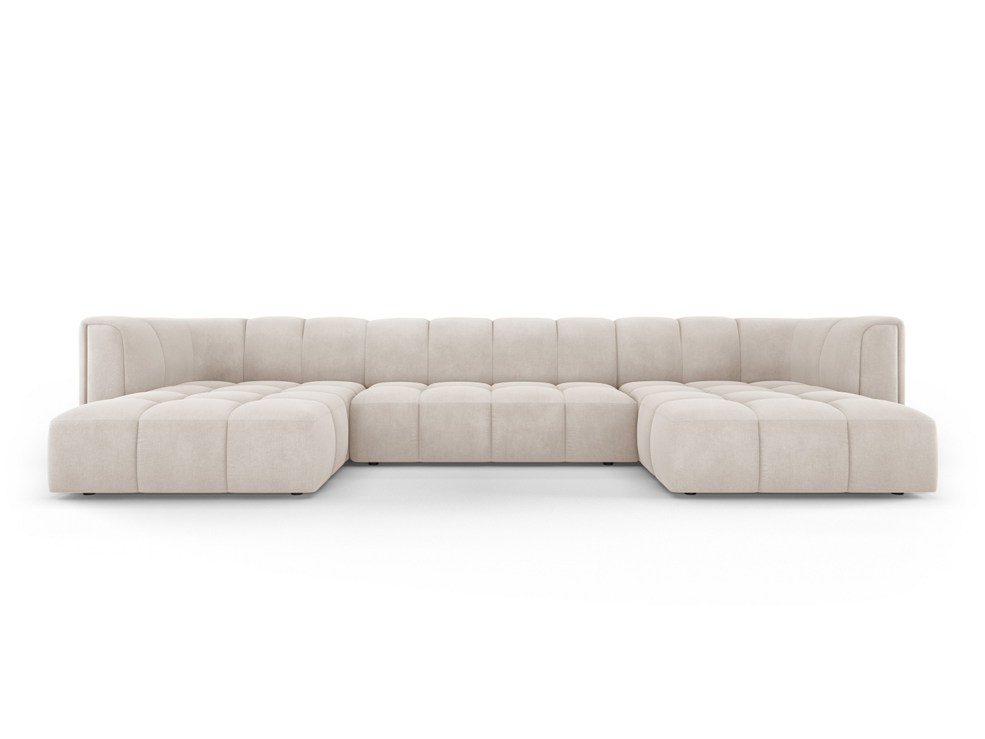 Cosmopolitan Design panoraamasohva, "Moritz", 5-istuttava, 346 × 160 × 70 cm, Rebel, mustat muovijalat