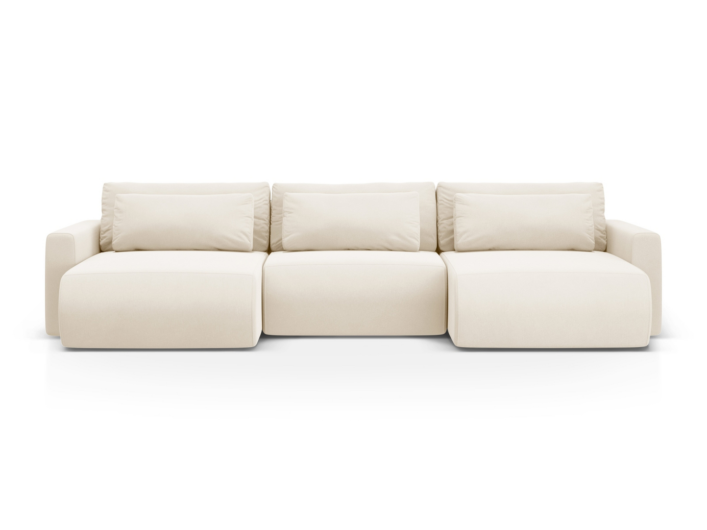 Cosmopolitan Design samettipanoraamavuodesohva säilytystilalla, "Belfast", 4-istuttava, 340 × 149 × 84 cm, Magic Velvet, mustat muovijalat