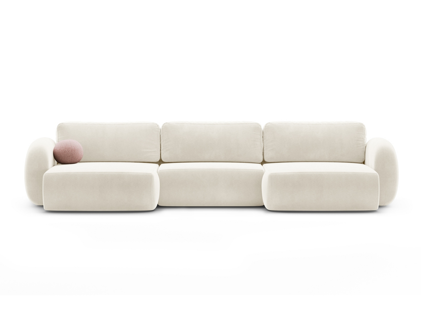 Cosmopolitan Design samettipanoraamavuodesohva säilytystilalla, "Tonale", 5-istuttava, 362 × 149 × 88 cm, Magic Velvet, mustat muovijalat