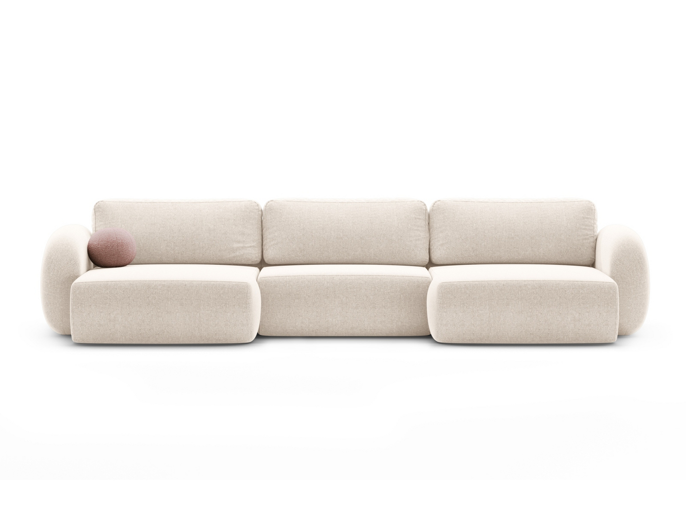 Cosmopolitan Design panoraamavuodesohva säilytystilalla, "Tonale", 5-istuttava, 362 × 149 × 88 cm, Eden 10, mustat muovijalat