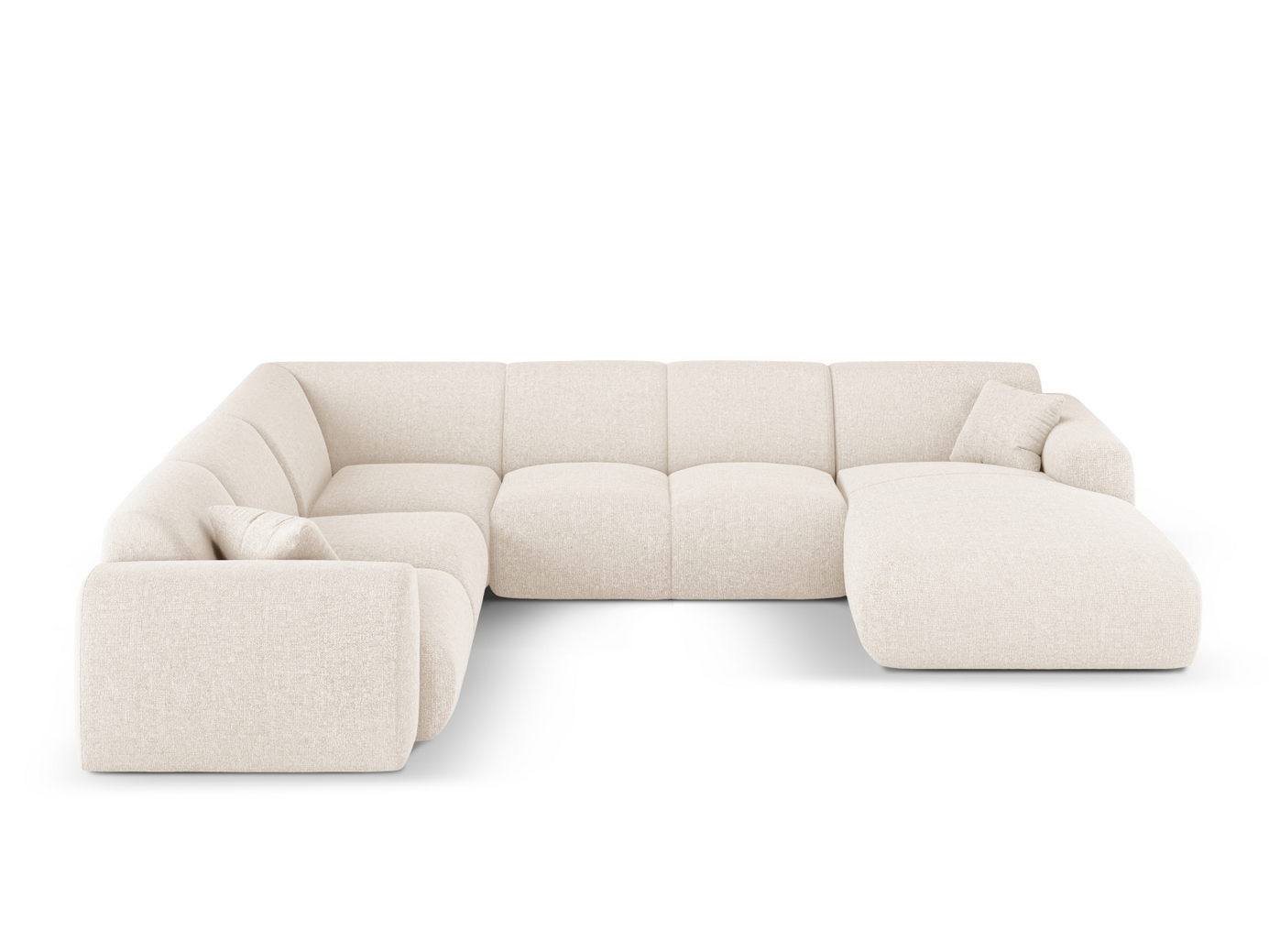 Cosmopolitan Design vasenkätinen panoraamakulmasohva, "Nolio", 6-istuttava, 342 × 252 × 72 cm, Haga, mustat muovijalat