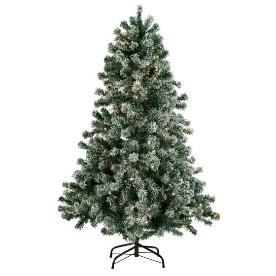 Joulukuusi 180x118cm, LED-valoilla ja lumella