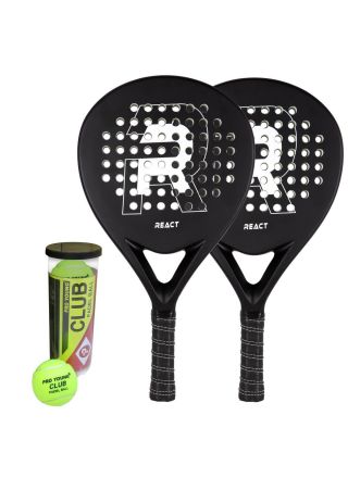 React padelmaila setti, 2 mailaa ja pallot