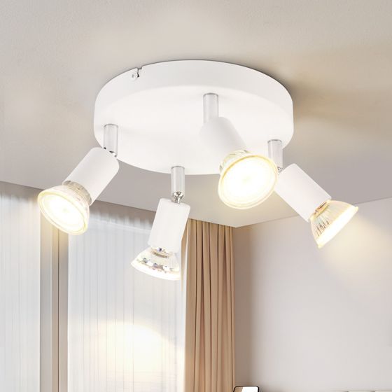 NETTLIFE valkoinen LED - kattospottivalaisin - moderni metallinen 4- liekkinen GU10 säädettävä kattovalaisin
