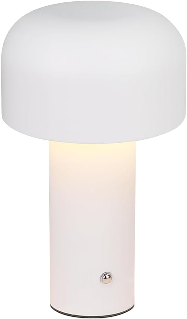 NETTLIFE 2W Himmennettävä Paristokäyttöinen Johdoton LED-pöytävalaisin, Makuuhuoneen Yöpöytävalaisin, Pieni Sienilamppu