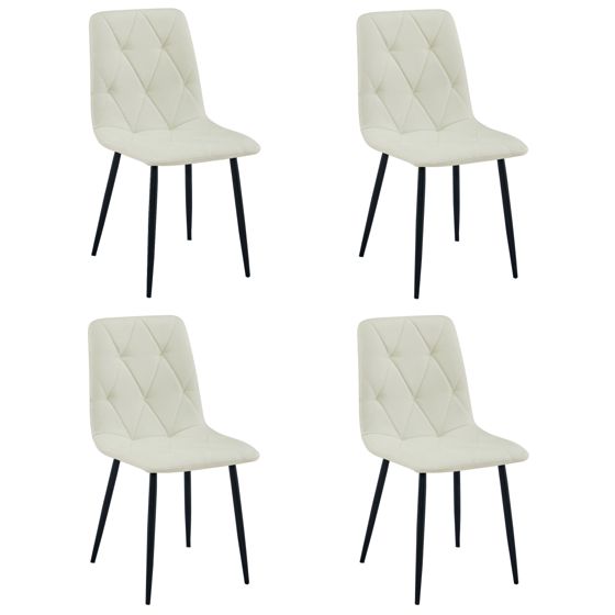 LIBRA-verhoiltu tuoli beige kangas, mustat jalat (4 kpl)