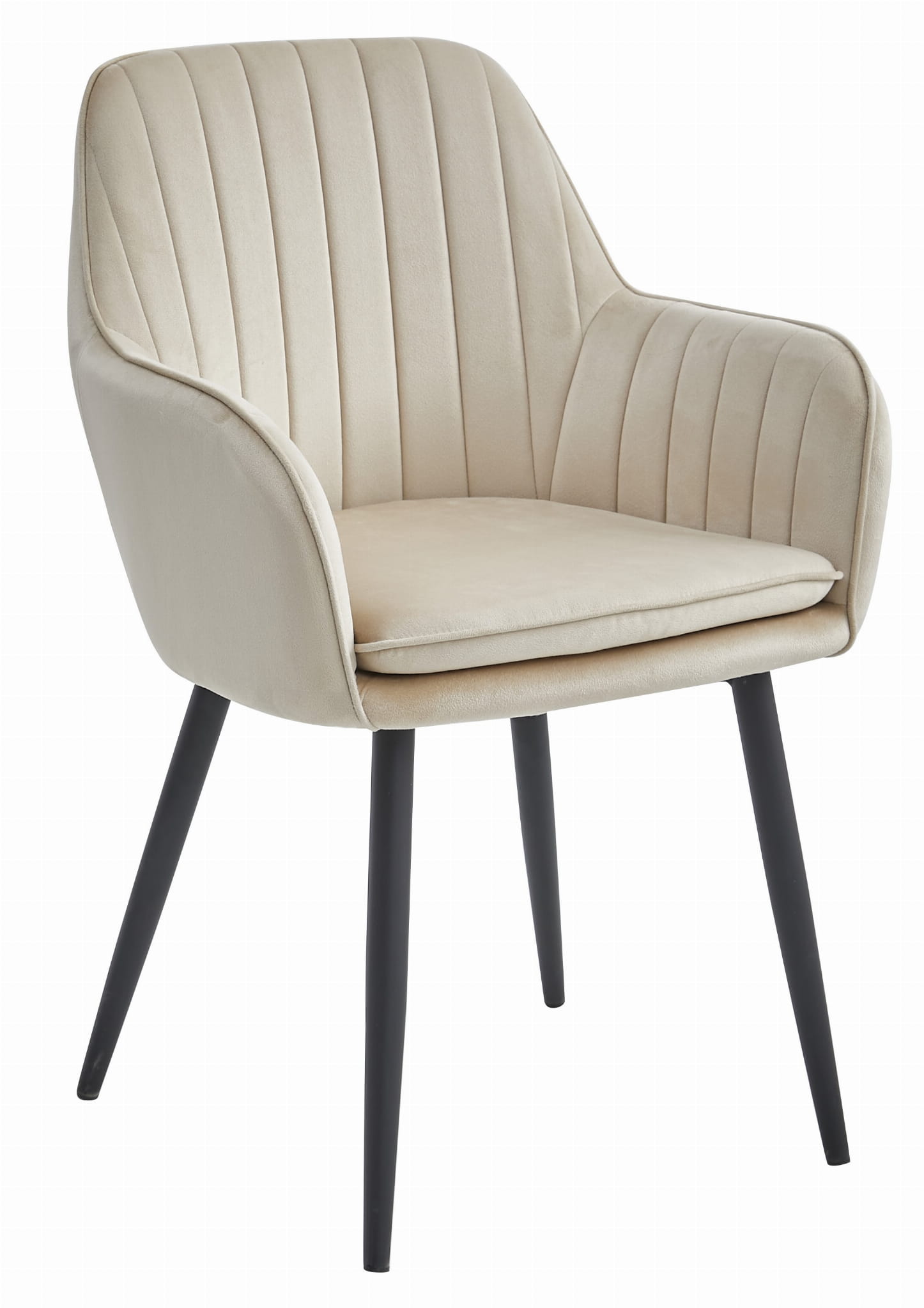 LUGO-tuoli - beige sametti / mustat jalat x 1