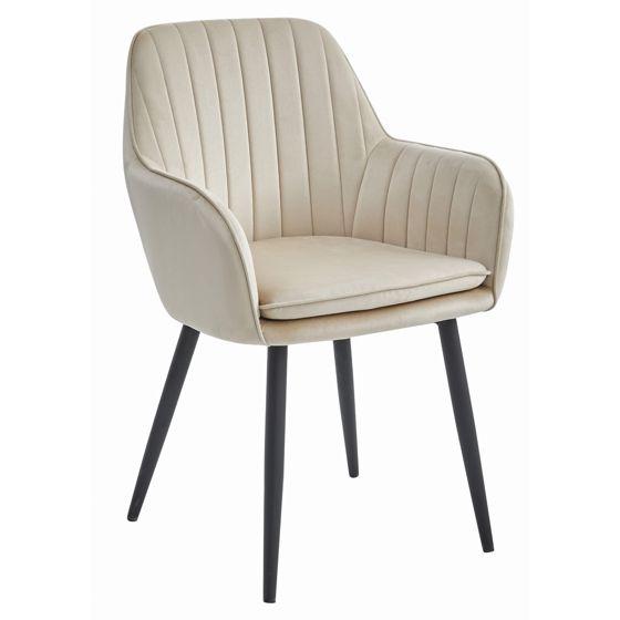 LUGO-tuoli - beige sametti / mustat jalat x 1