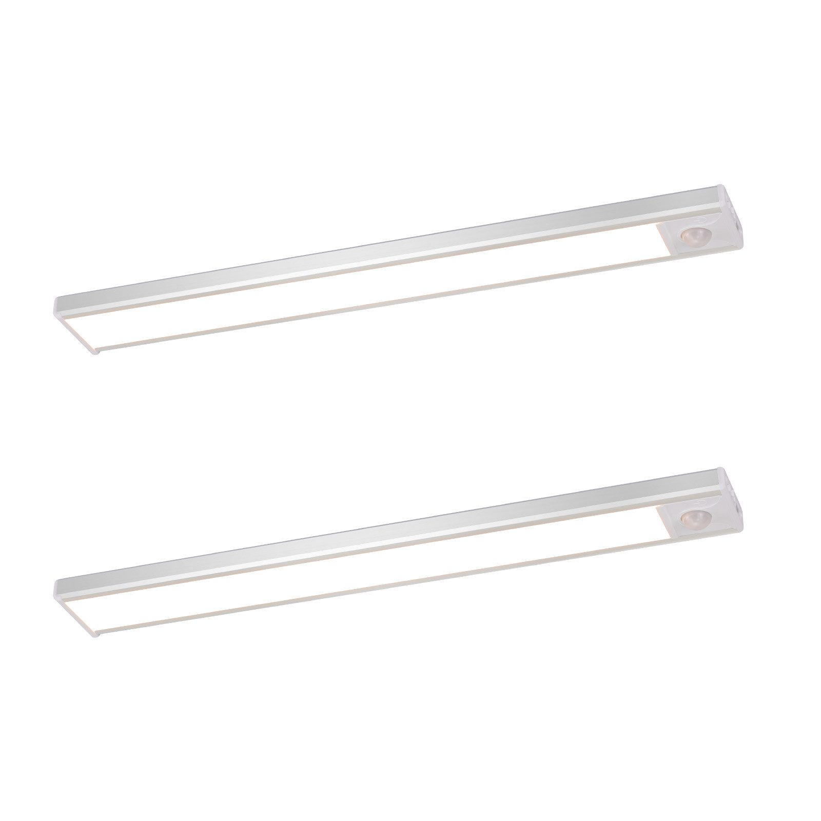 NETTLIFE 2 x LED-kaapinalusvalaisin liiketunnistimella, USB-ladattava, 1500 mAh, ihanteellinen vaatekaappiin, eteiseen tai komeroon