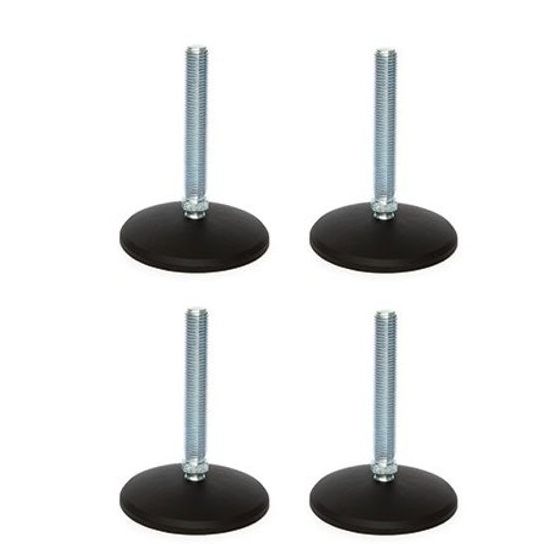 M12x100 sinkitty säätöjalka, 100 mm:n muovialusta, 750 kg – 4 kpl:n sarja