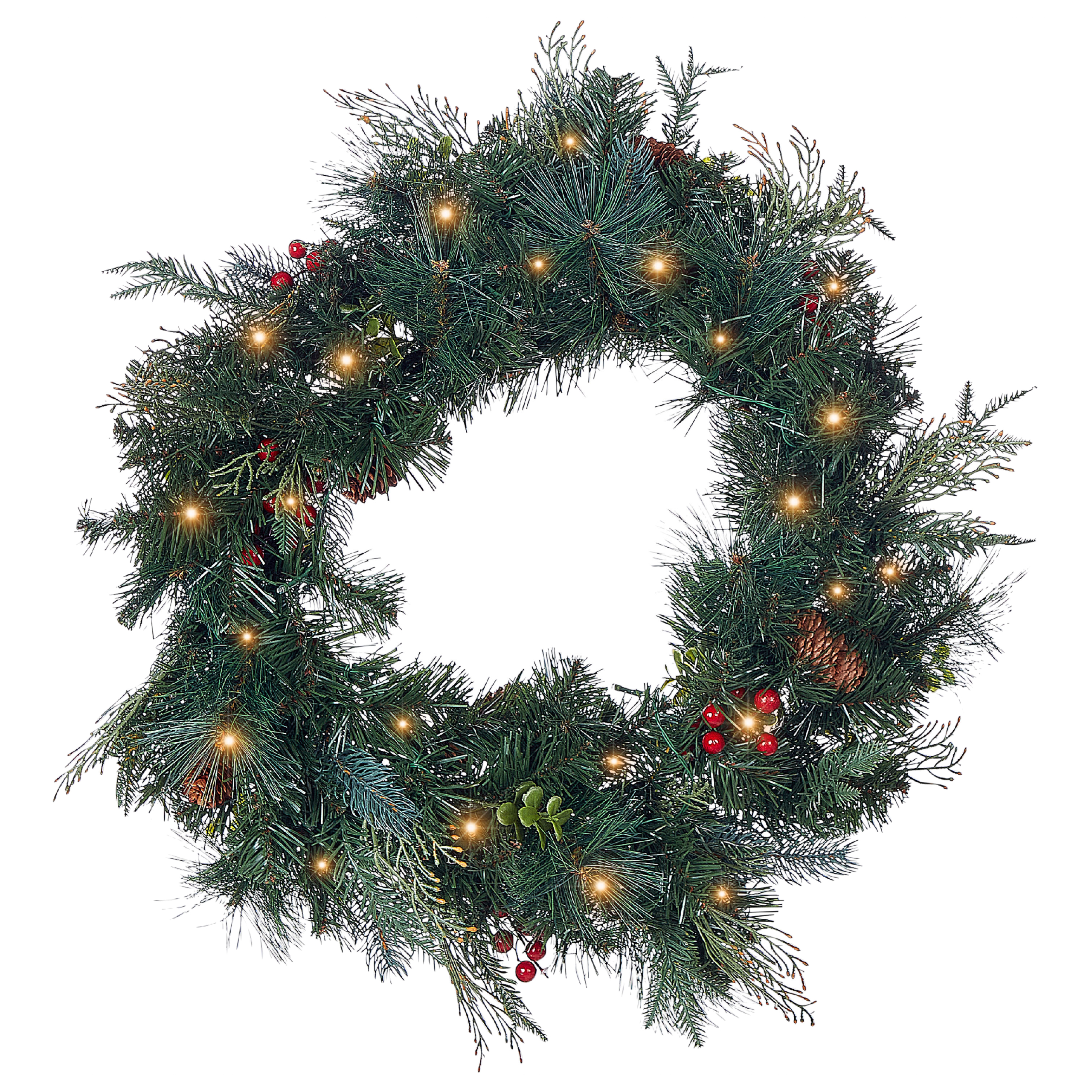 Joulukranssi LED-valo ELBRUS Vihreä 60 cm