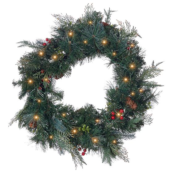 Joulukranssi LED-valo ELBRUS Vihreä 60 cm