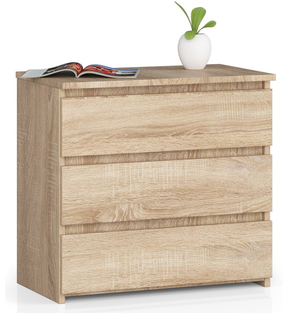 Akord Lipasto 3 laatikkoa Sonoma-tammi 60x35x57