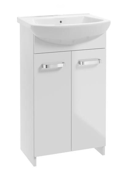 Kylpyhuonekaappi pesualtaalla, 85x50 cm, valkoinen, jaloilla, Mila