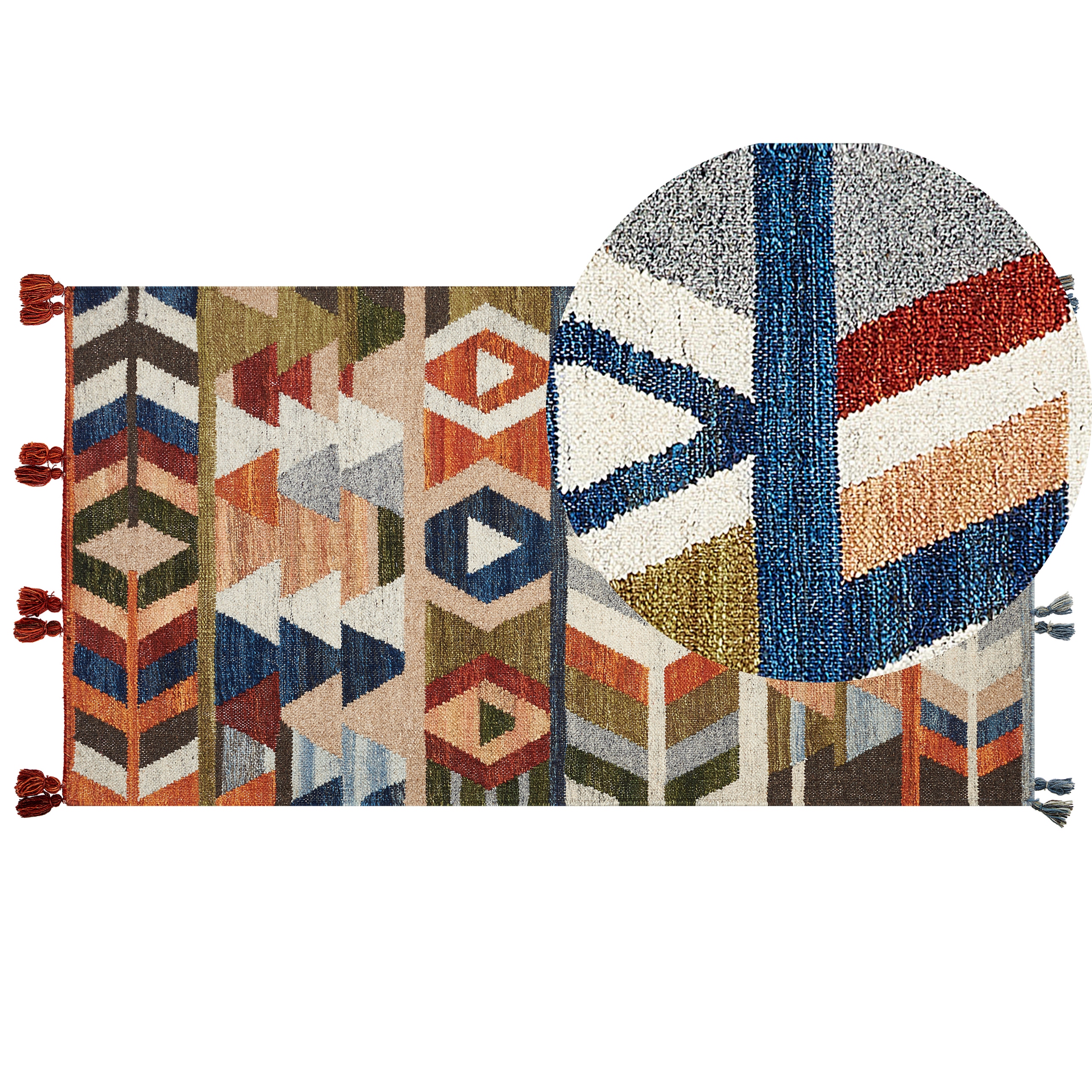Kelim-matto villa monivärinen 80 x 150 cm KAGHSI