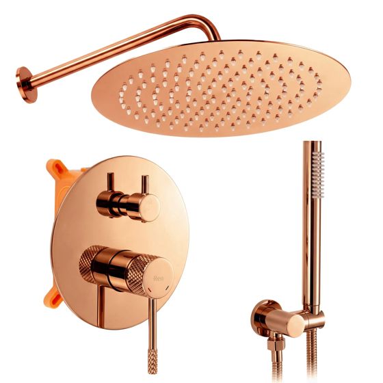 REA Seinään upotettava suihkusetti JS-625103-1RG Kupari, 29,5X18X21,2CM