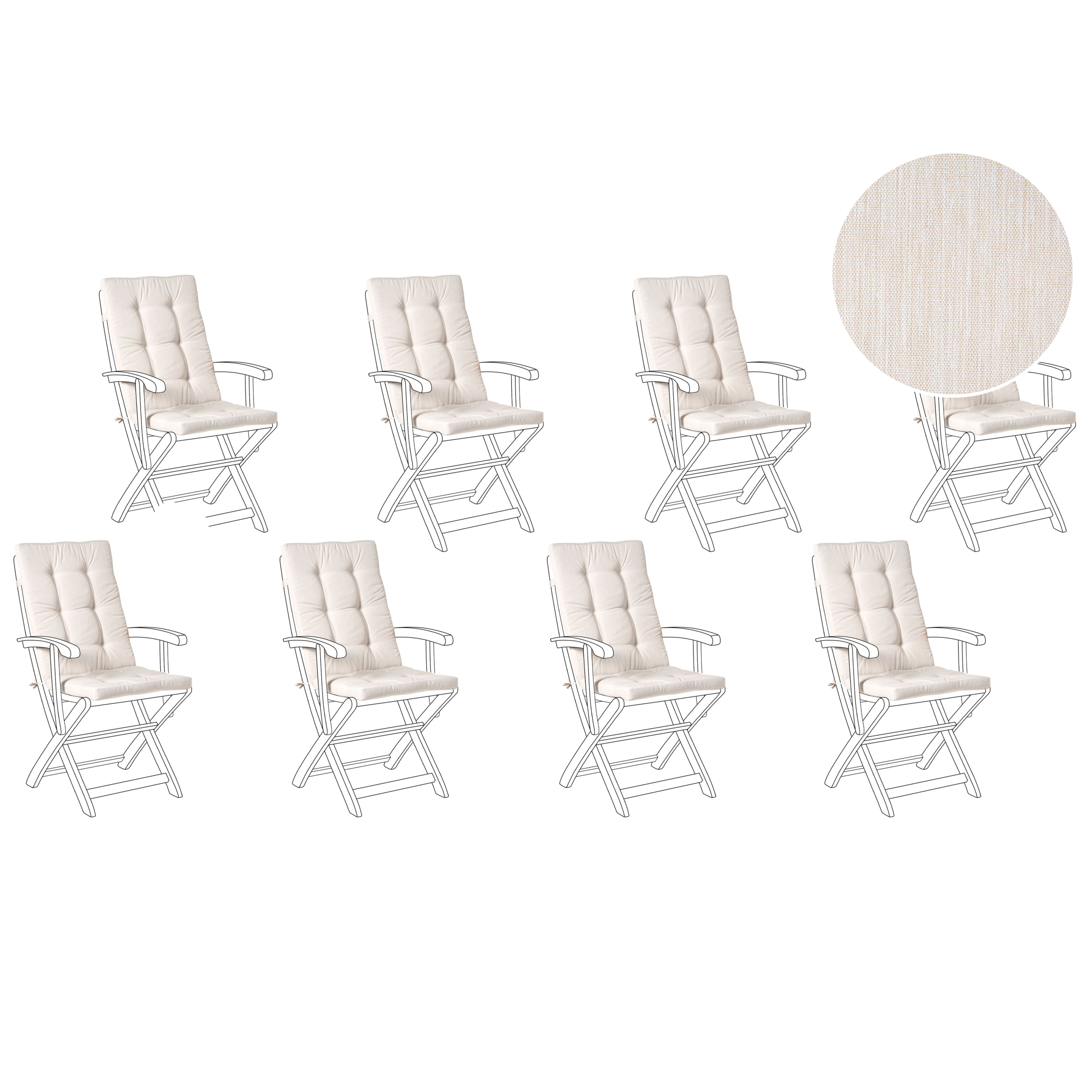 Selkä-/istuintyynysetti 8 kpl MAUI PREMIUM Vaaleanbeige