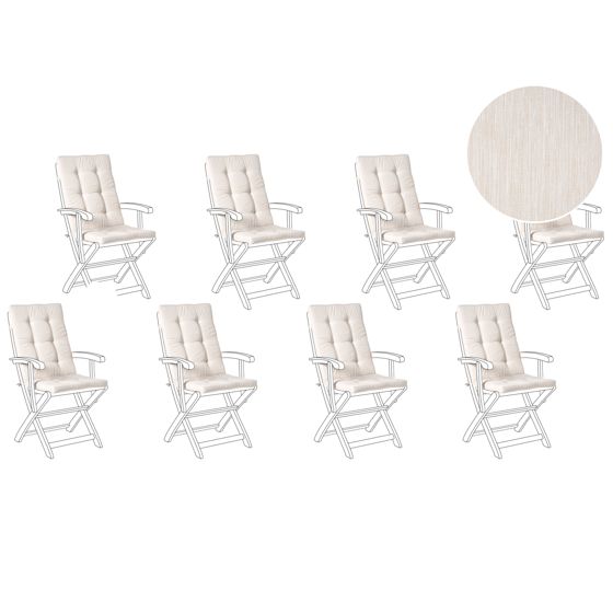 Selkä-/istuintyynysetti 8 kpl MAUI PREMIUM Vaaleanbeige