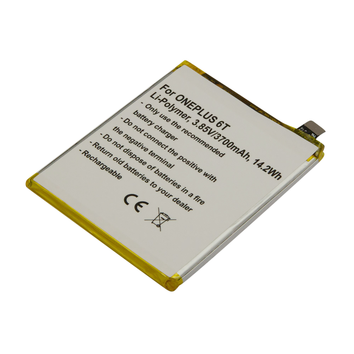 Akku OnePlus 6T Li-Polymer 3.85V 3700mAh Integroitu IC-siru