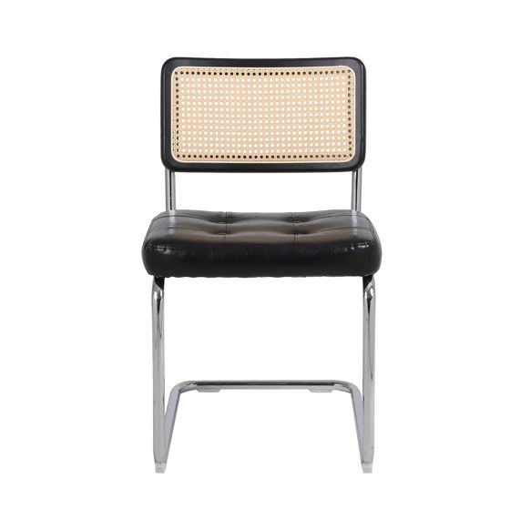 Rottinkiset ruokailutuolit, 2 kappaleen setti, musta