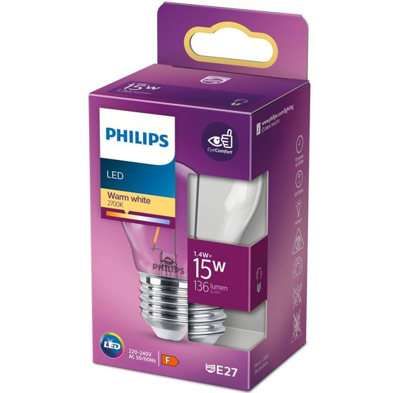 LED E27 Globe 15W kirkas 136lm