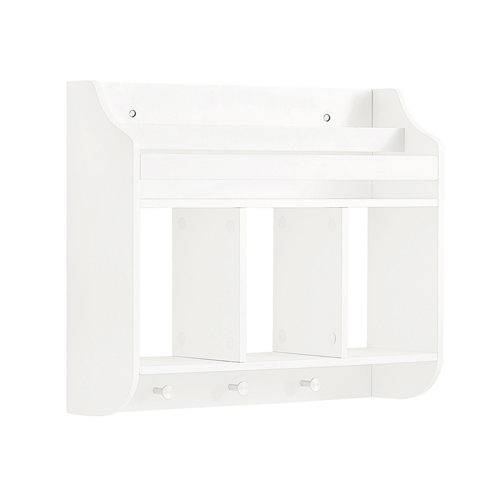 SoBuy Lastenkirjahylly puukuitulevystä valkoinen 46 cm leveä moderni lastenhuoneeseen KMB46-W