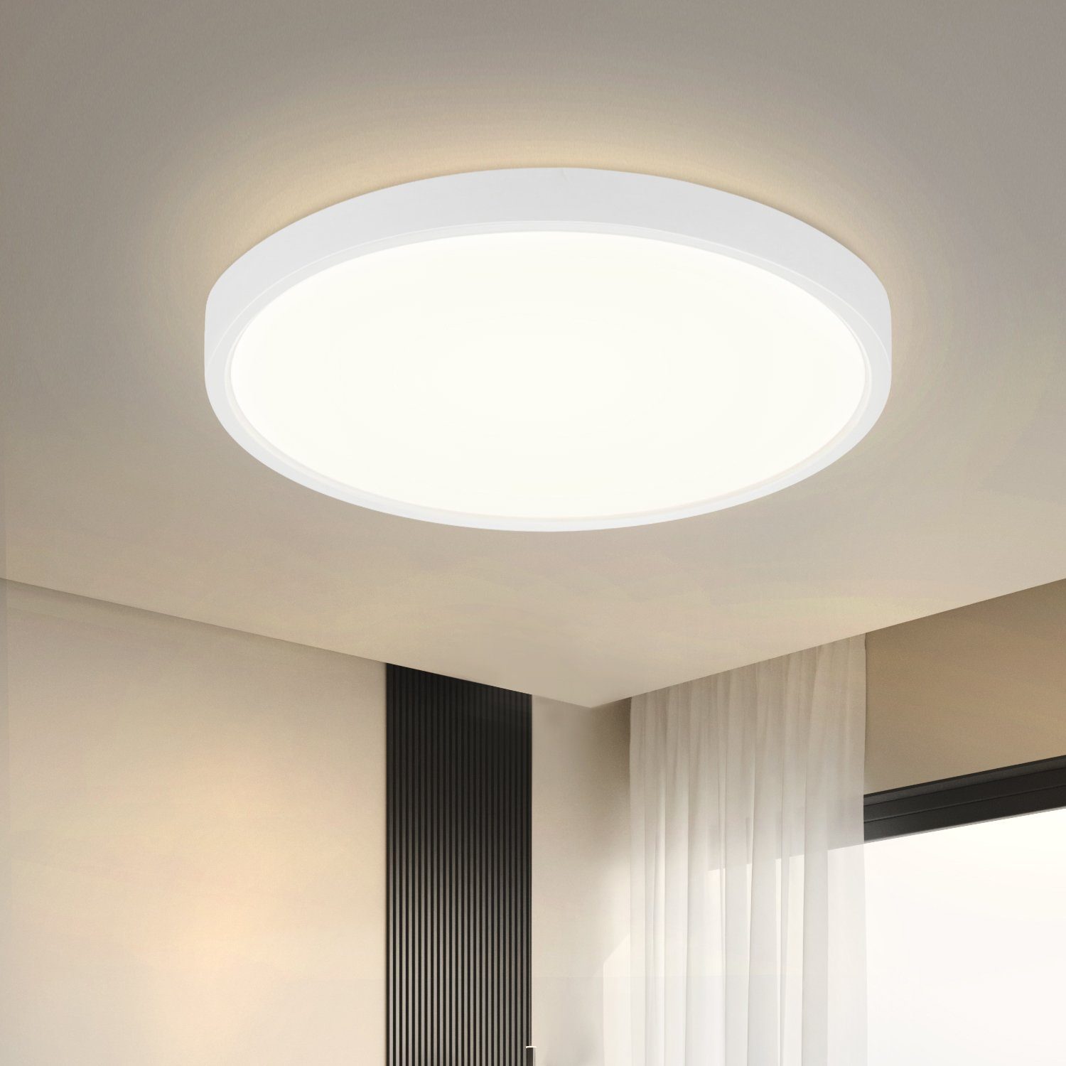 ZMH LED-kattovalaisin - 15 W kylpyhuoneen lamppu 4000 K Ø22 cm makuuhuoneen keittiön valaistus