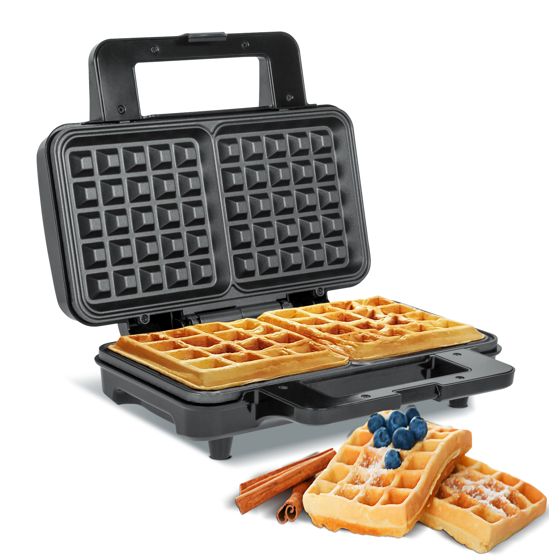 Vohvelirauta 2 vohvelineliötä 1000W Teesa tehokas tarttumaton pinnoite