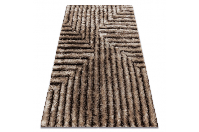 Matto moderni FLIM 010-B7 m, Sokkelo - Rakenteellinen ruskea 120x160 cm