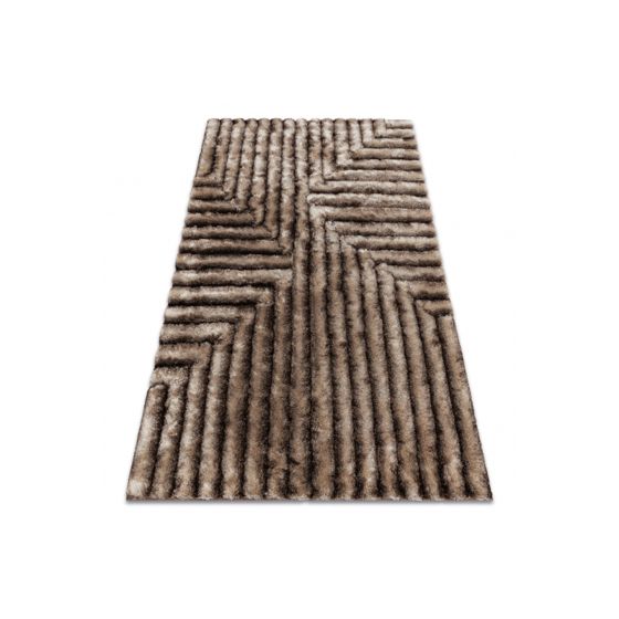 Matto moderni FLIM 010-B7 m, Sokkelo - Rakenteellinen ruskea 120x160 cm