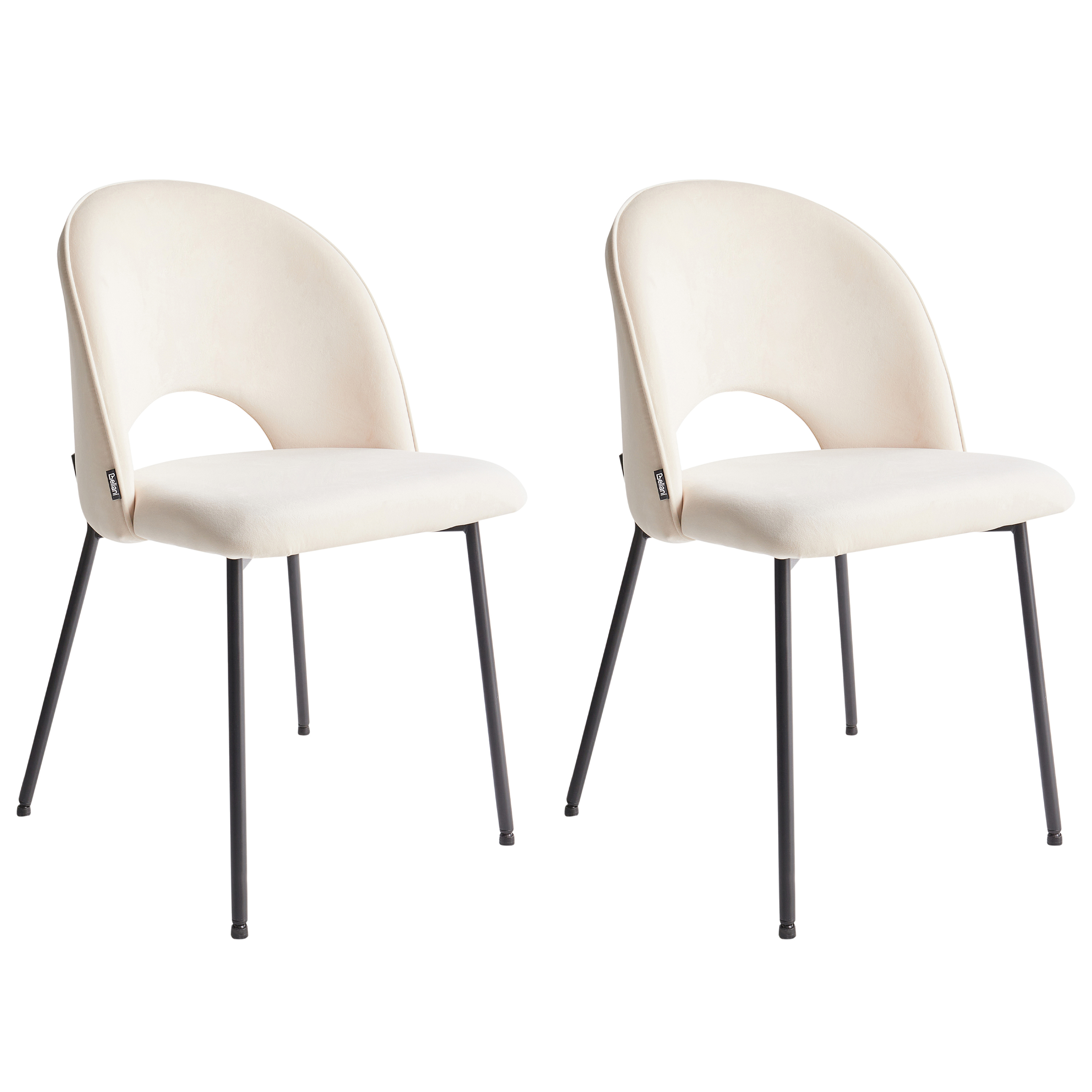 Ruokatuolisetti 2 kpl COVELO Sametti Vaaleanbeige