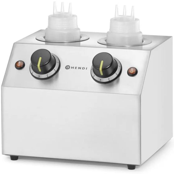 Sähköinen pullokastikkeen lämmitin, kaksinkertainen, 2 aluetta, 2 x 650 ml, 200 W