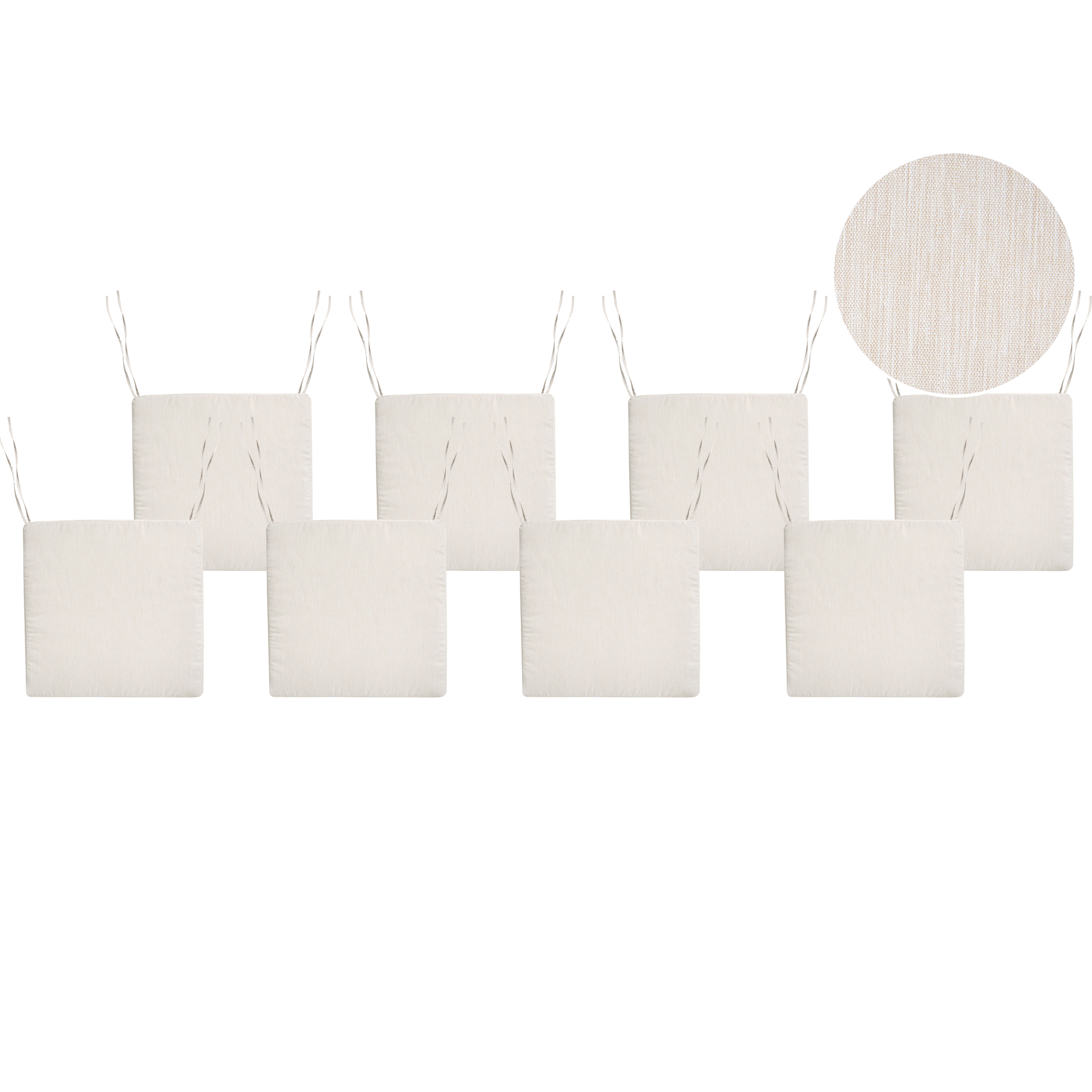 Puutarhatuolien istuintyynysetti 8 kpl SASSARI PREMIUM 46 x 46 cm Vaaleanbeige
