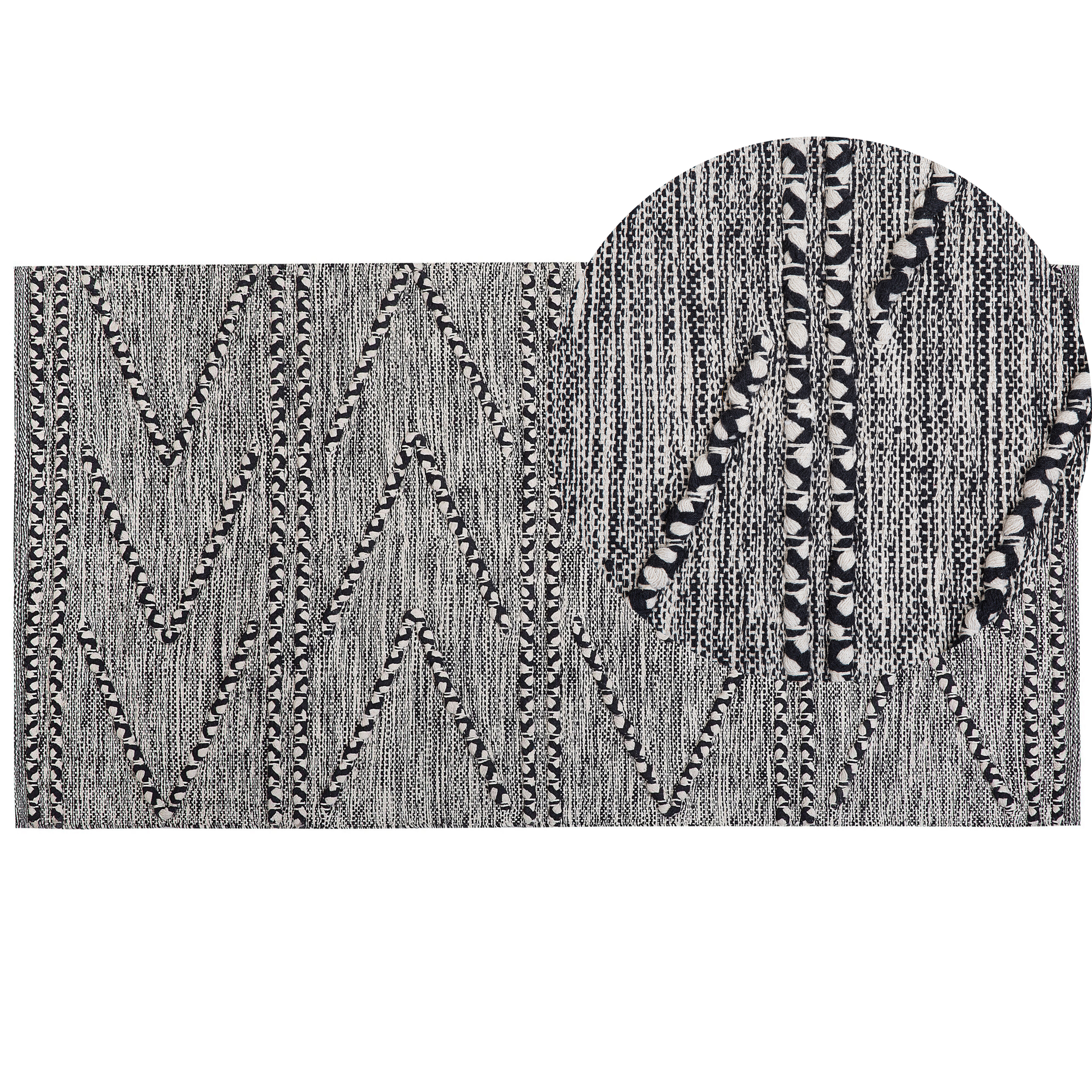 Matto TERMAL Musta 80 x 150 cm Puuvilla