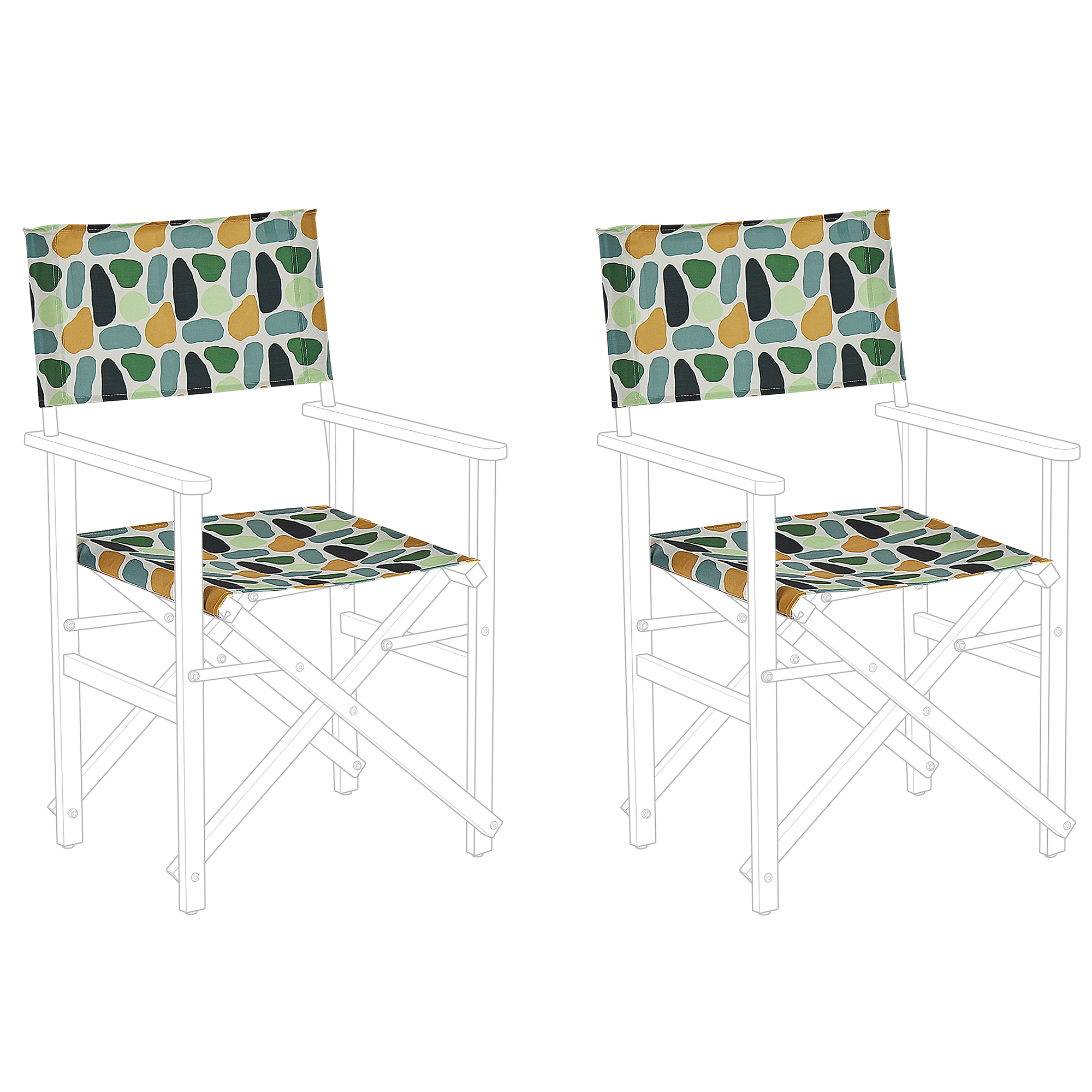 Puutarhatuolien vaihtokangassetti 2 kpl CINE Monivärinen