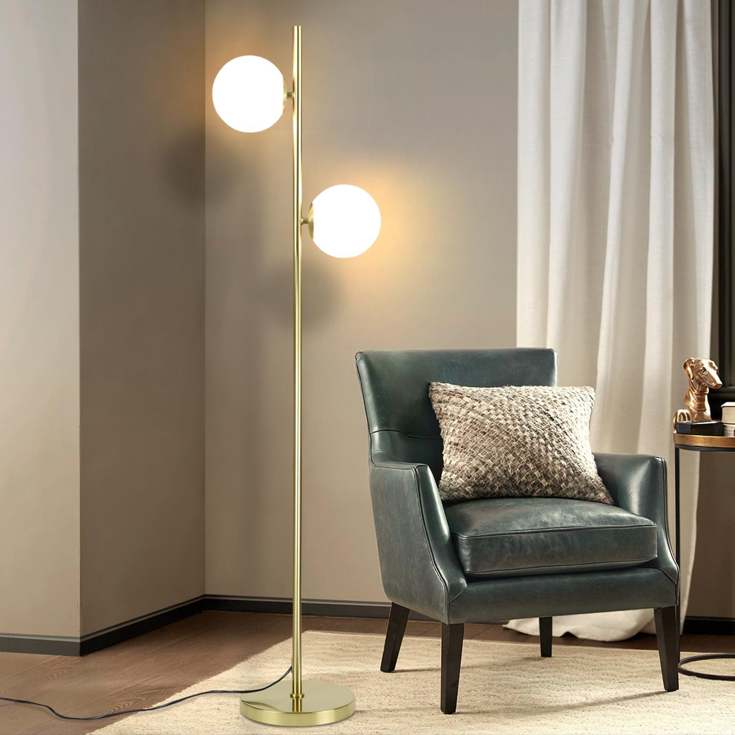 ZMH Gold Design -lattiavalaisin kahdella lampulla, E27-kanta, retrotyylinen makuuhuoneeseen ja eteiseen