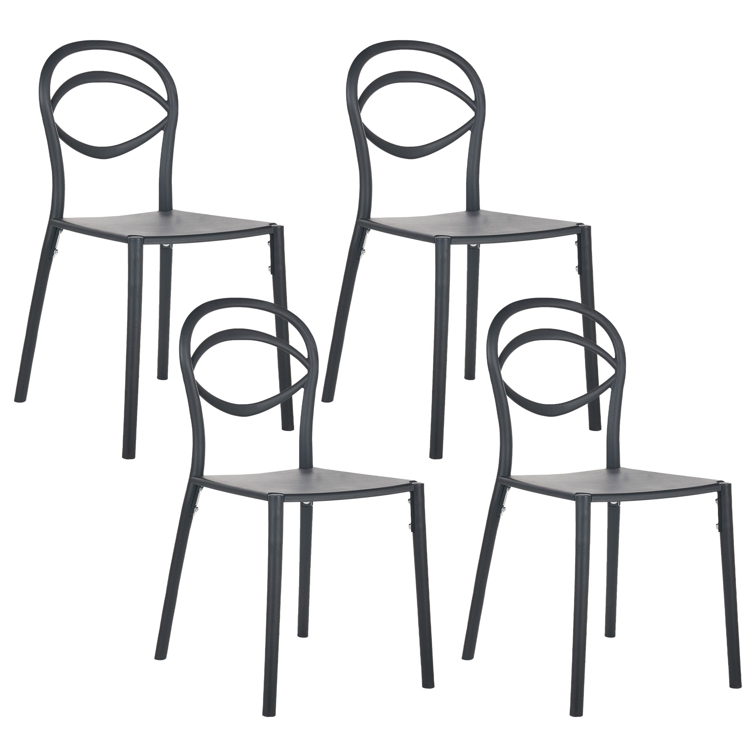 Puutarhatuolisetti 4 kpl COVOLO Musta