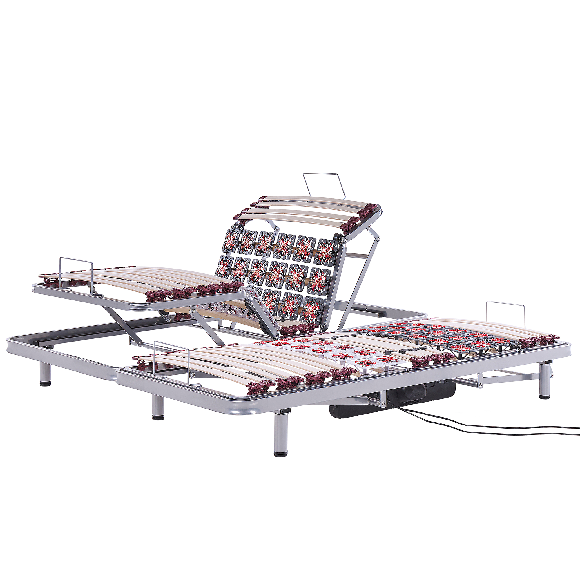 Sähkösäädettävä jalallinen sälepohjasetti 2 kpl MOON 180 x 200 cm Tummanharmaa