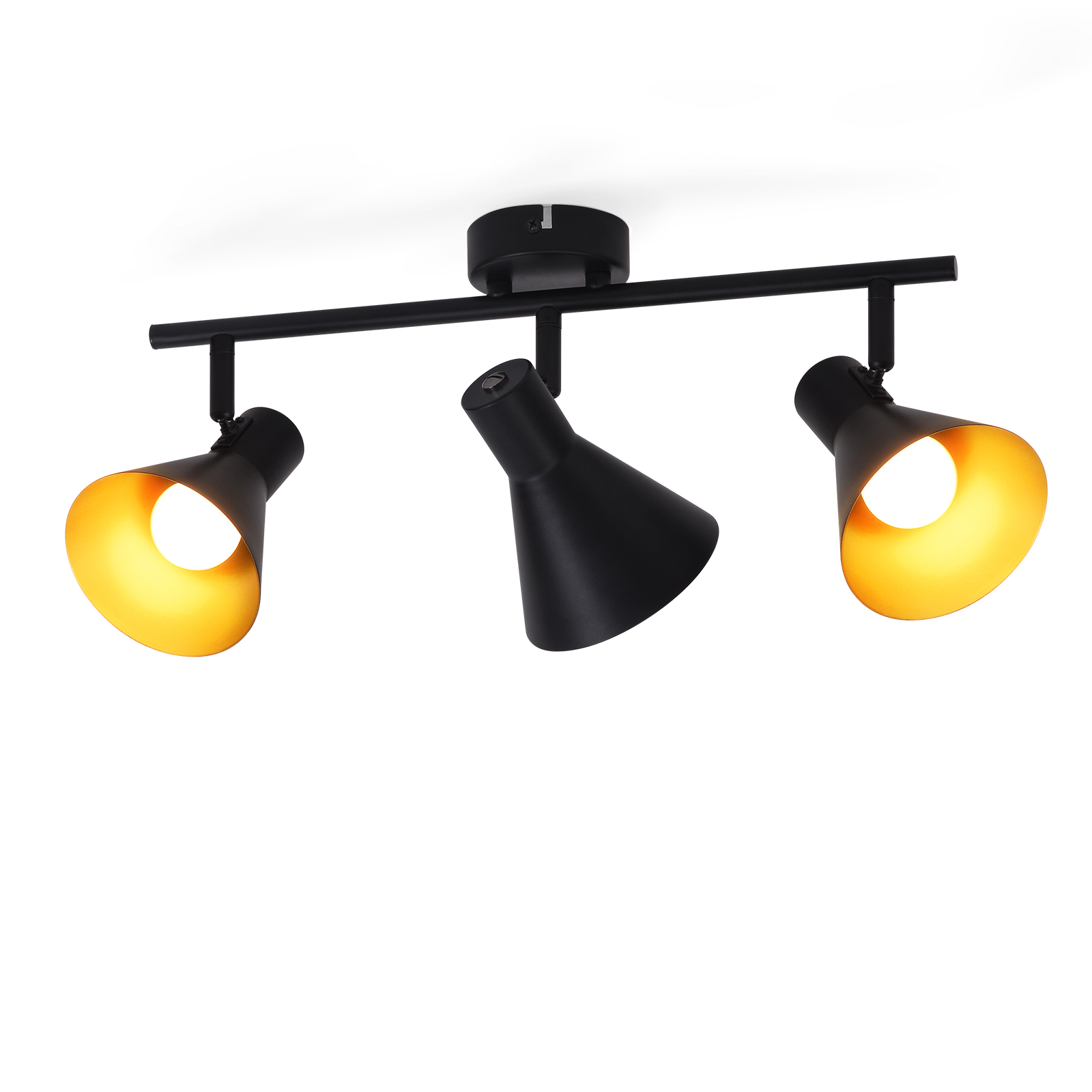 NETTLIFE 3 vintage - tyylistä mustaa keittiön kattovalaisinta E14 330° pyörivä metallinen kohdevalaisin olohuoneeseen, makuuhuoneeseen, toimistoon